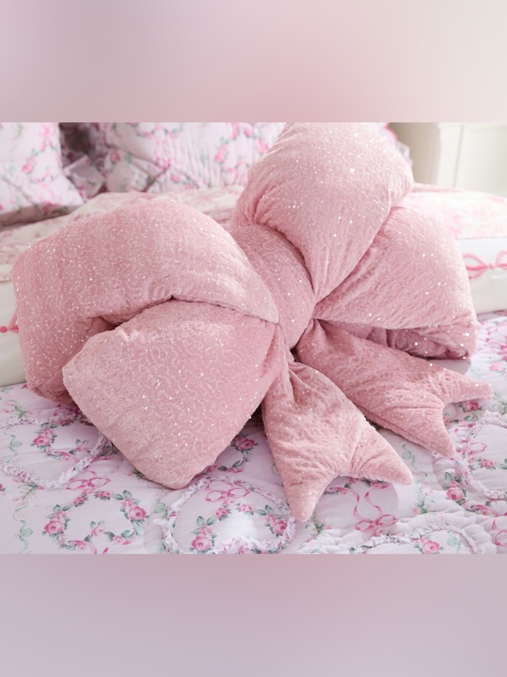 NWT Pottery Barn Teen Love Shack Fancy Oversized pink bow pillow Loveshackfancy